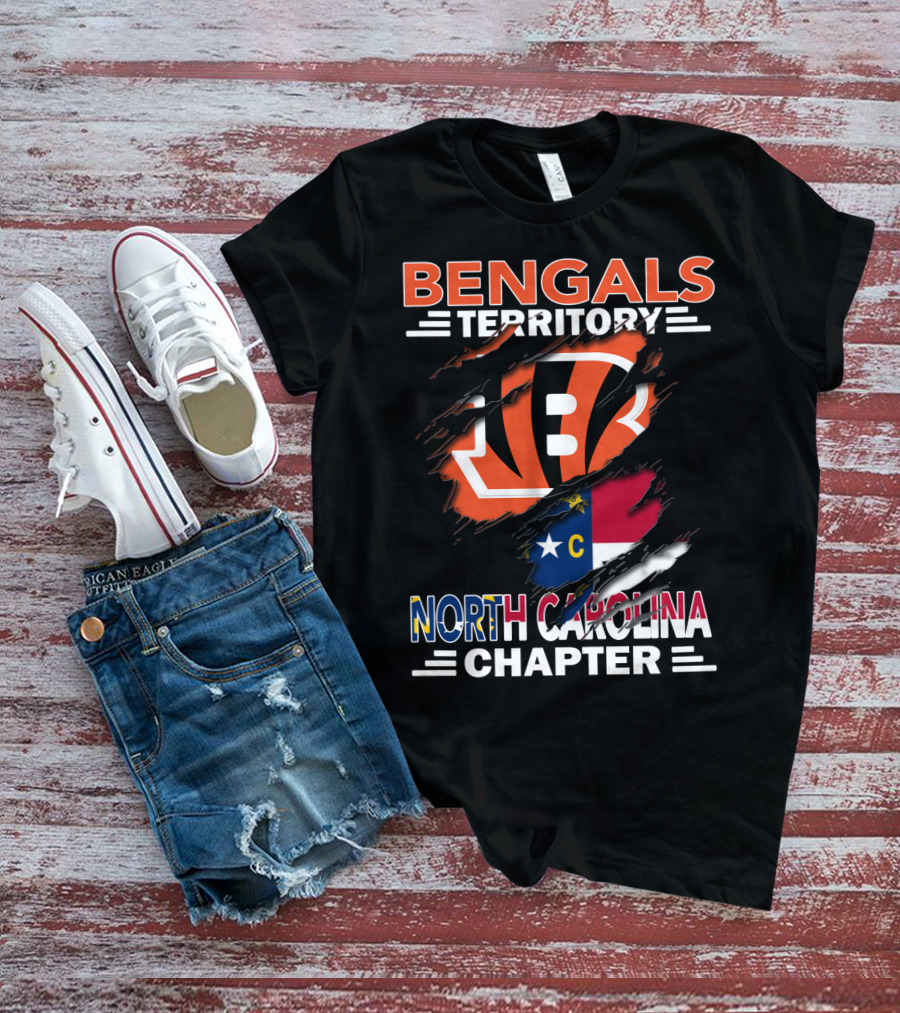Bengals Territory North Carolina Chapter Flag And Logo Fusion T-Shirt