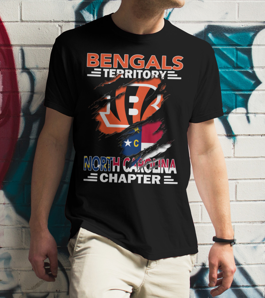 Bengals Territory North Carolina Chapter Flag And Logo Fusion T-Shirt