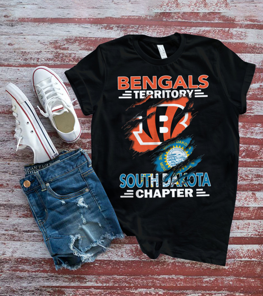 Bengals Territory South Dakota Chapter Fan Shirt With South Dakota Flag And Bengals T-Shirt