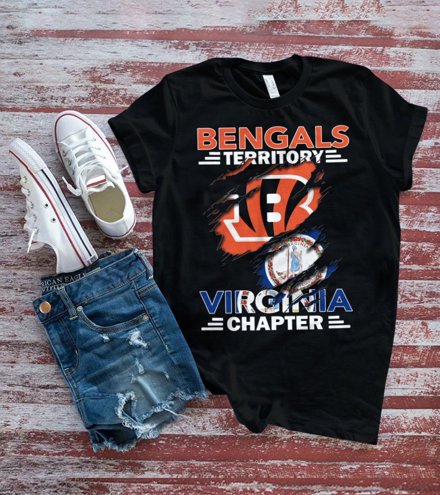 Bengals Territory Virginia Chapter Logo With State Emblem T-Shirt