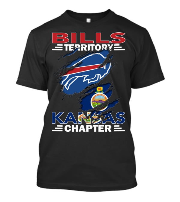 BILLS TERRITORY KANSAS CHAPTER BUFFALO BILLS LOGO KANSAS FLAG T-Shirt