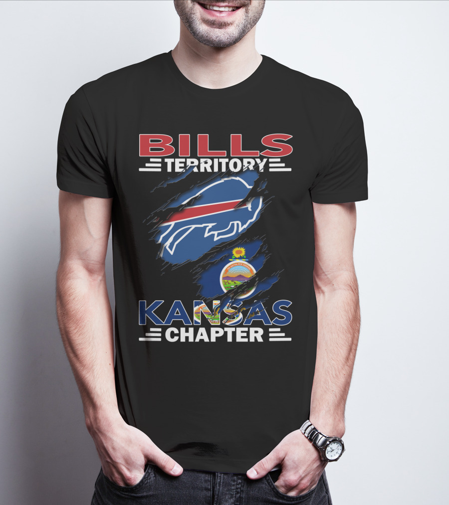 BILLS TERRITORY KANSAS CHAPTER BUFFALO BILLS LOGO KANSAS FLAG T-Shirt