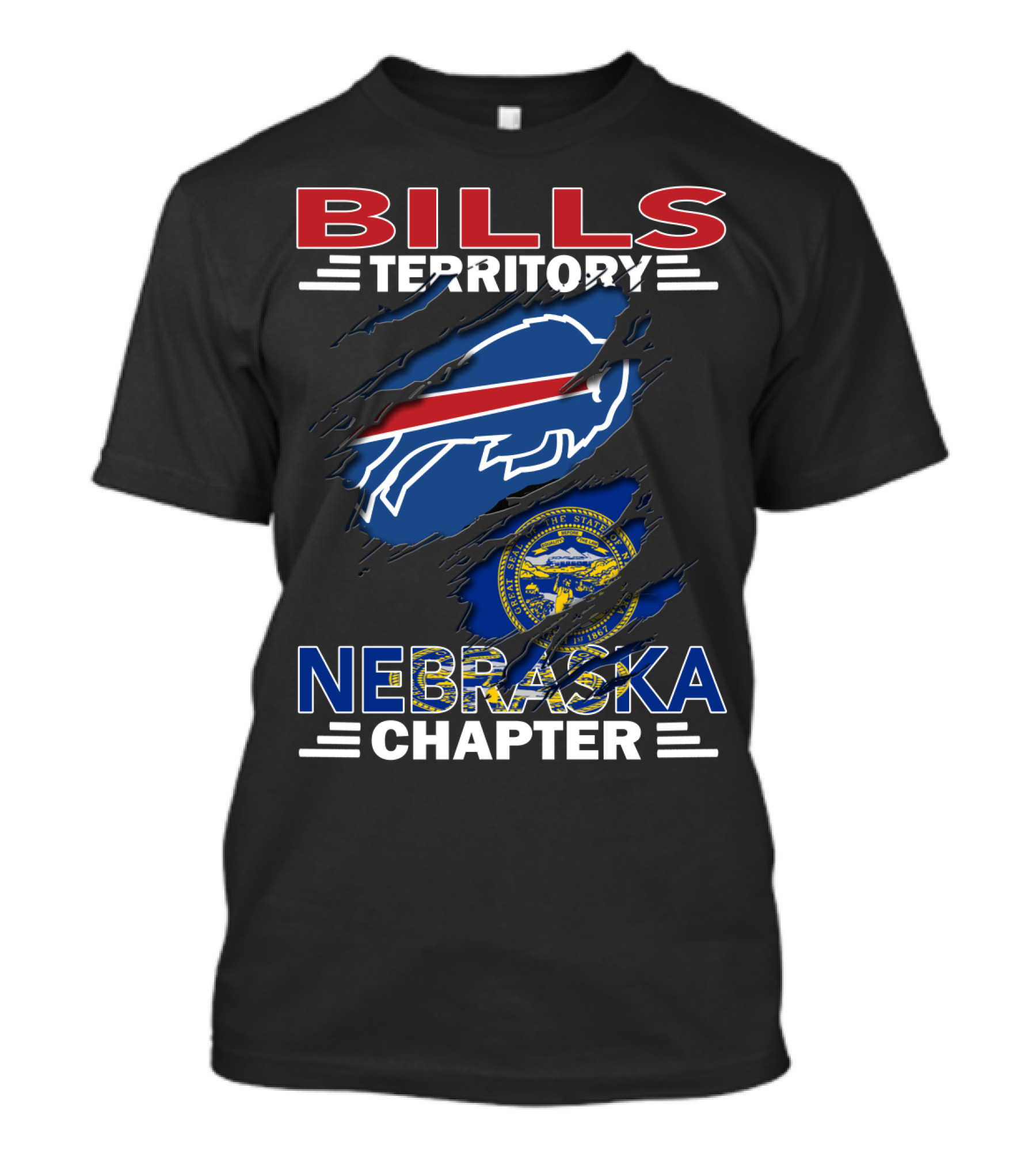 Bills Territory Nebraska Chapter Buffalo Symbol Nebraska State Seal T-Shirt
