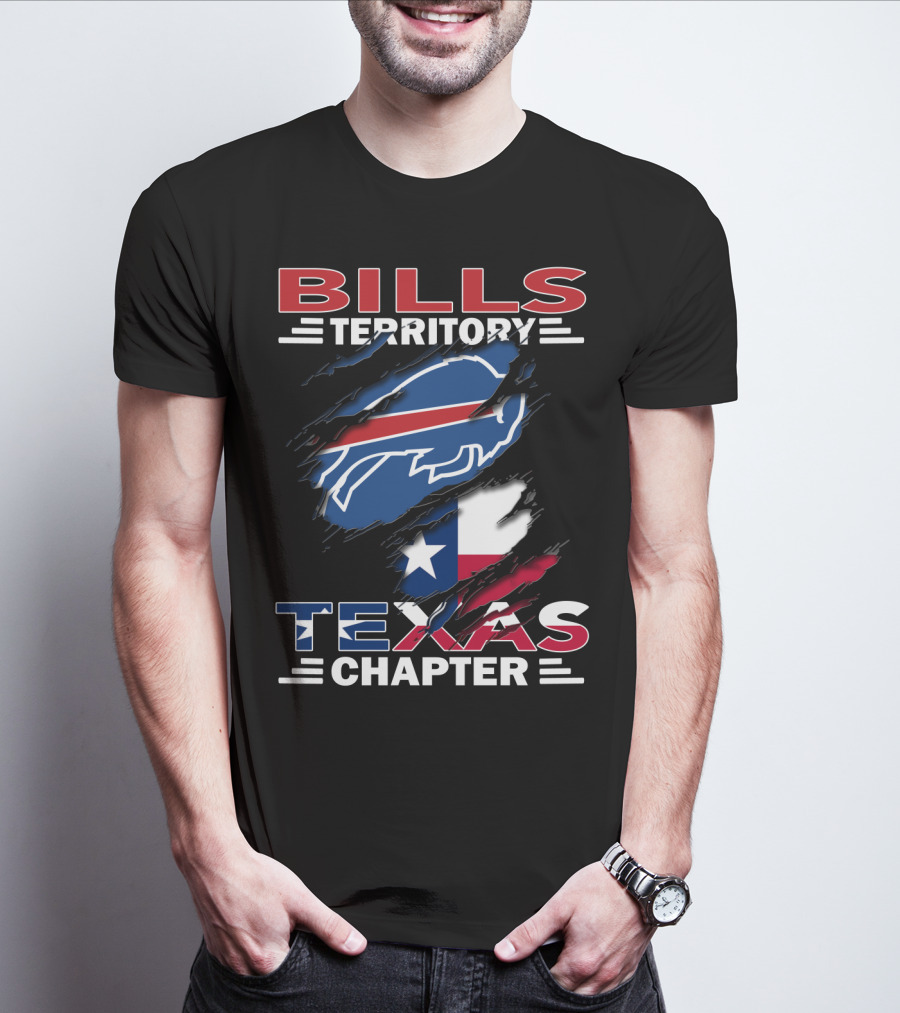 Bills Territory Texas Chapter Buffalo Logo Texas Flag T-Shirt