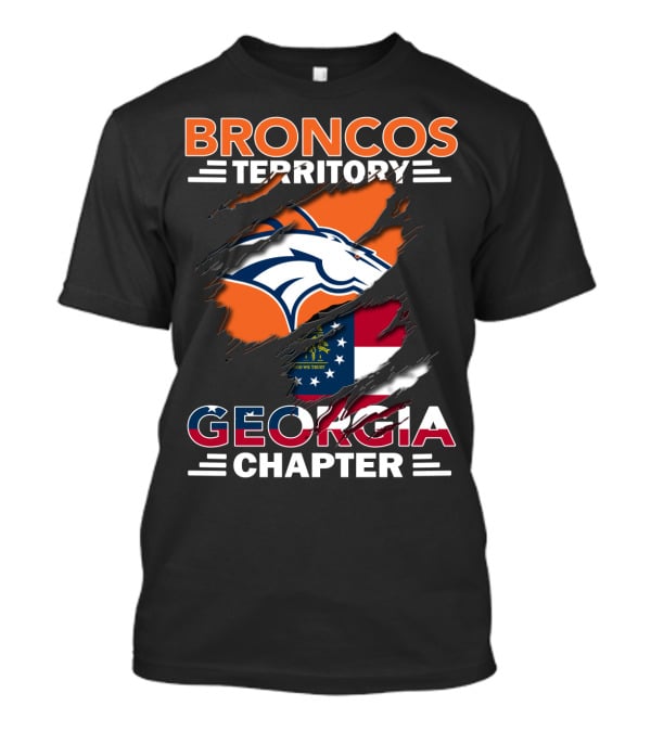 Broncos Territory Georgia Chapter Logo With State Flag And Horse Emblem T-Shirt