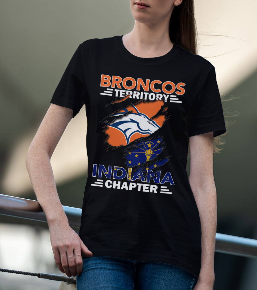 Broncos Territory Indiana Chapter NFL Coat Of Arms T-Shirt
