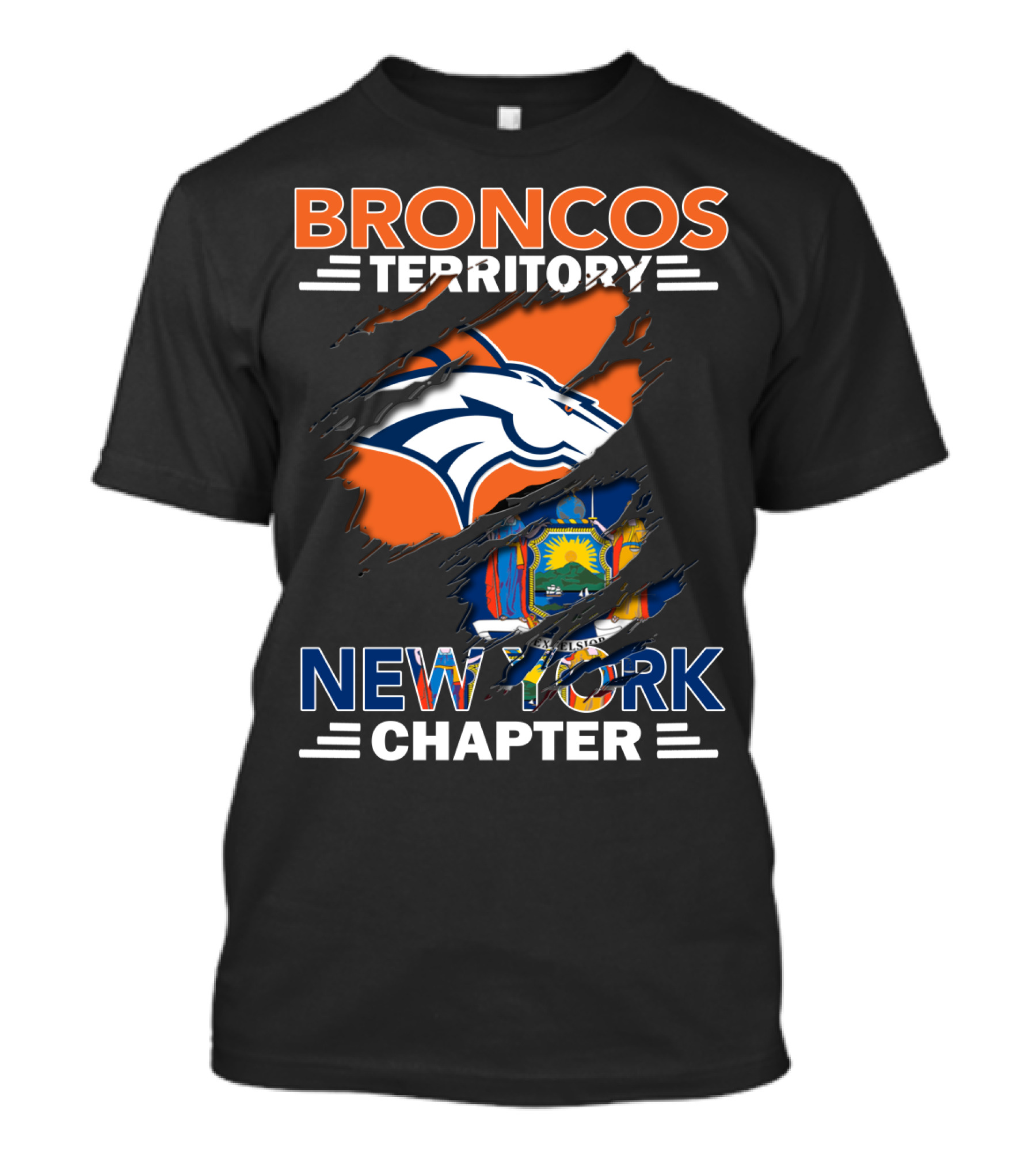 Broncos Territory New York Chapter State Pride Fan Gear T-Shirt