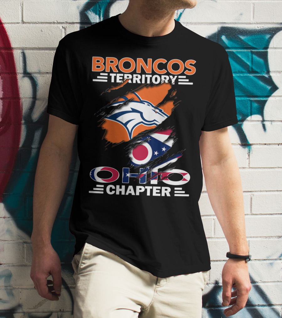 Broncos Territory Ohio Chapter Broncos Logo Ohio Flag T-Shirt
