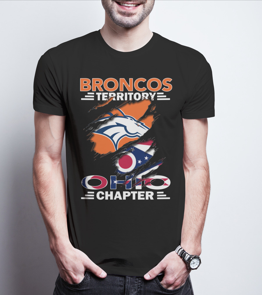Broncos Territory Ohio Chapter Broncos Logo Ohio Flag T-Shirt