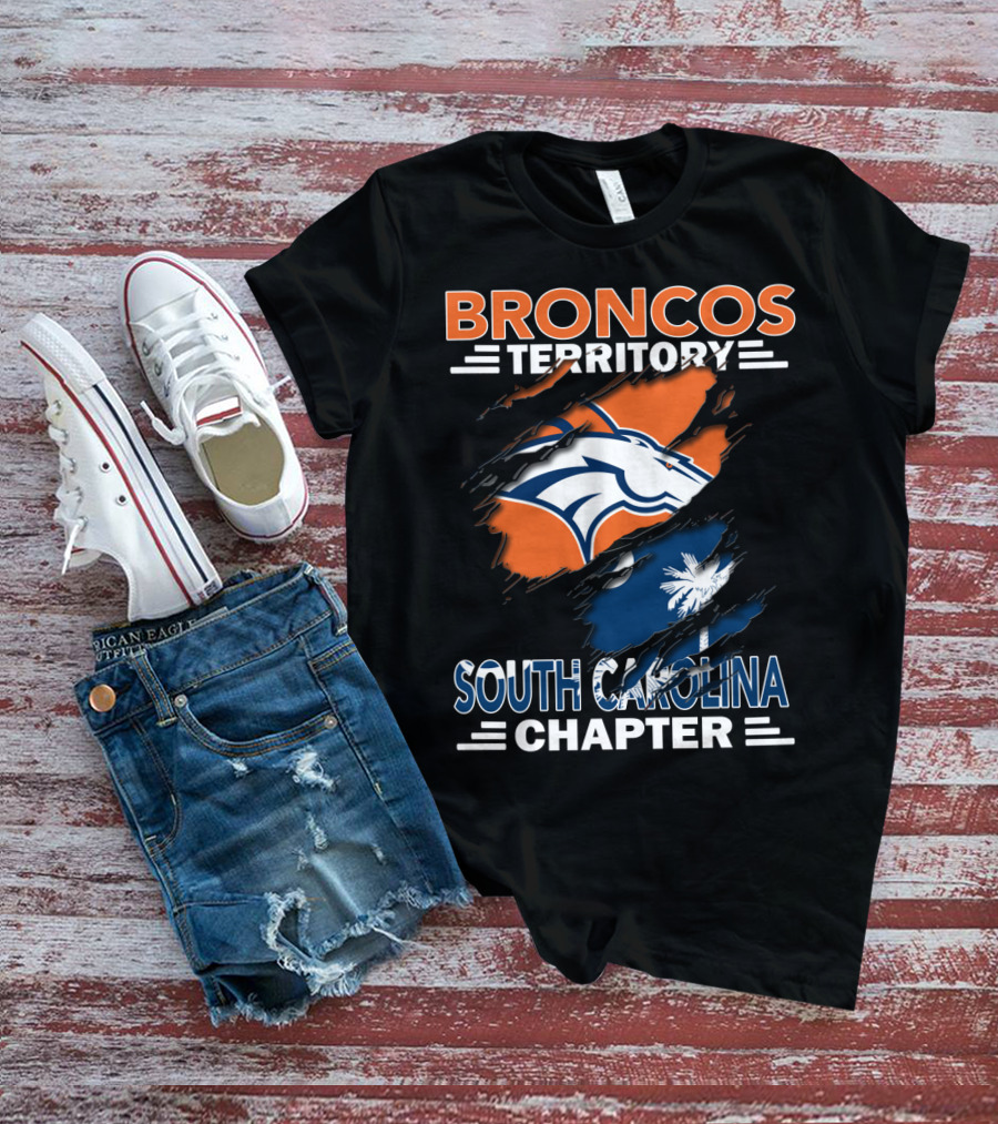 Broncos Territory South Carolina Chapter Logo With Palmetto And Crescent Moon T-Shirt