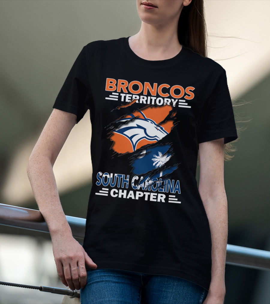 Broncos Territory South Carolina Chapter Logo With Palmetto And Crescent Moon T-Shirt