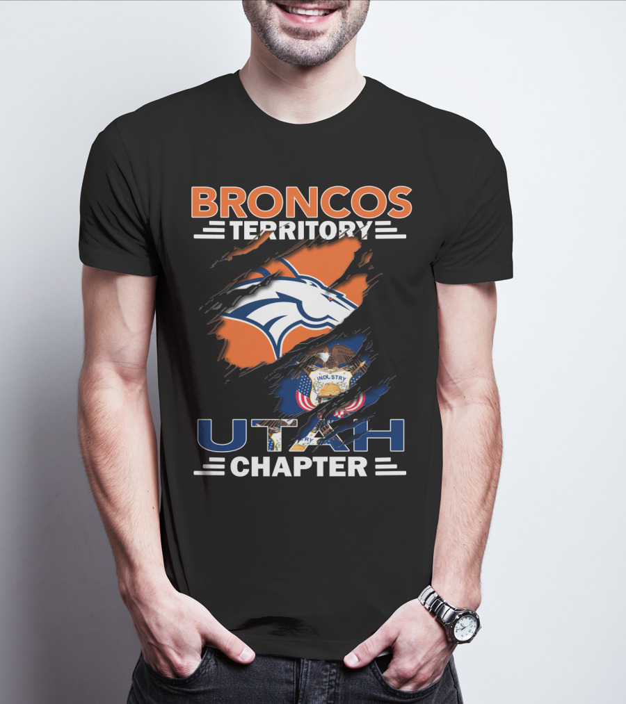 Broncos Territory Utah Chapter Logo With Utah State Seal T-Shirt