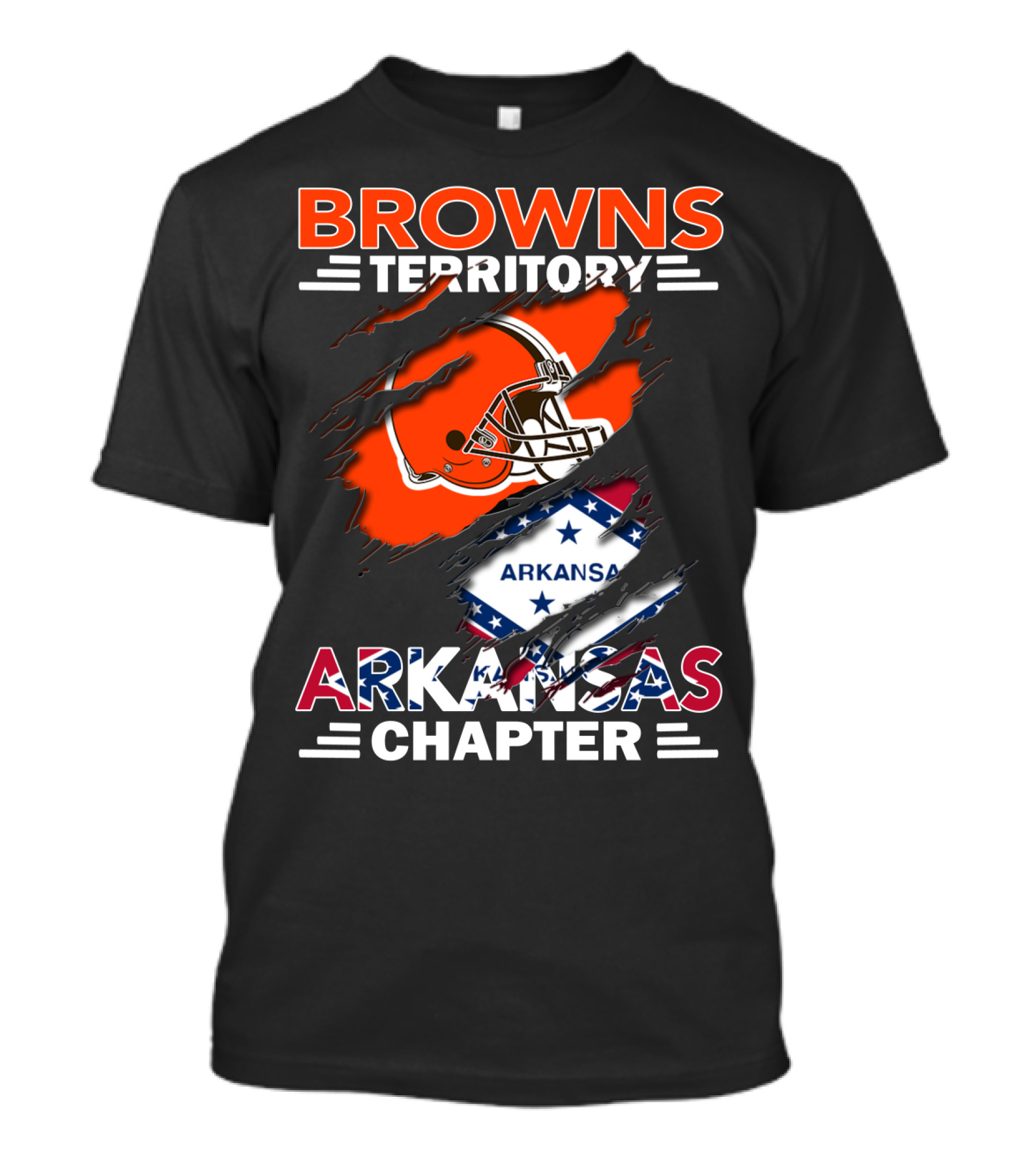 Browns Territory Arkansas Chapter Football Helmet Stars T-Shirt