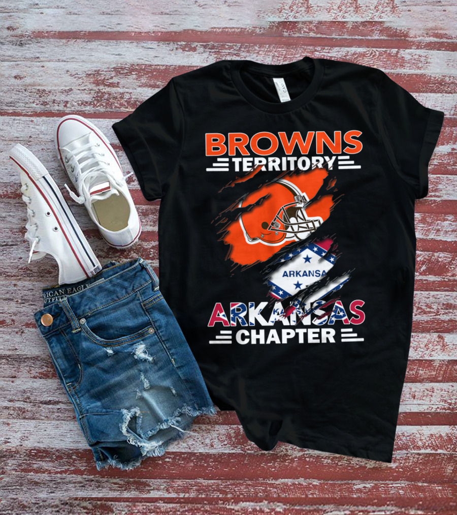 Browns Territory Arkansas Chapter Football Helmet Stars T-Shirt