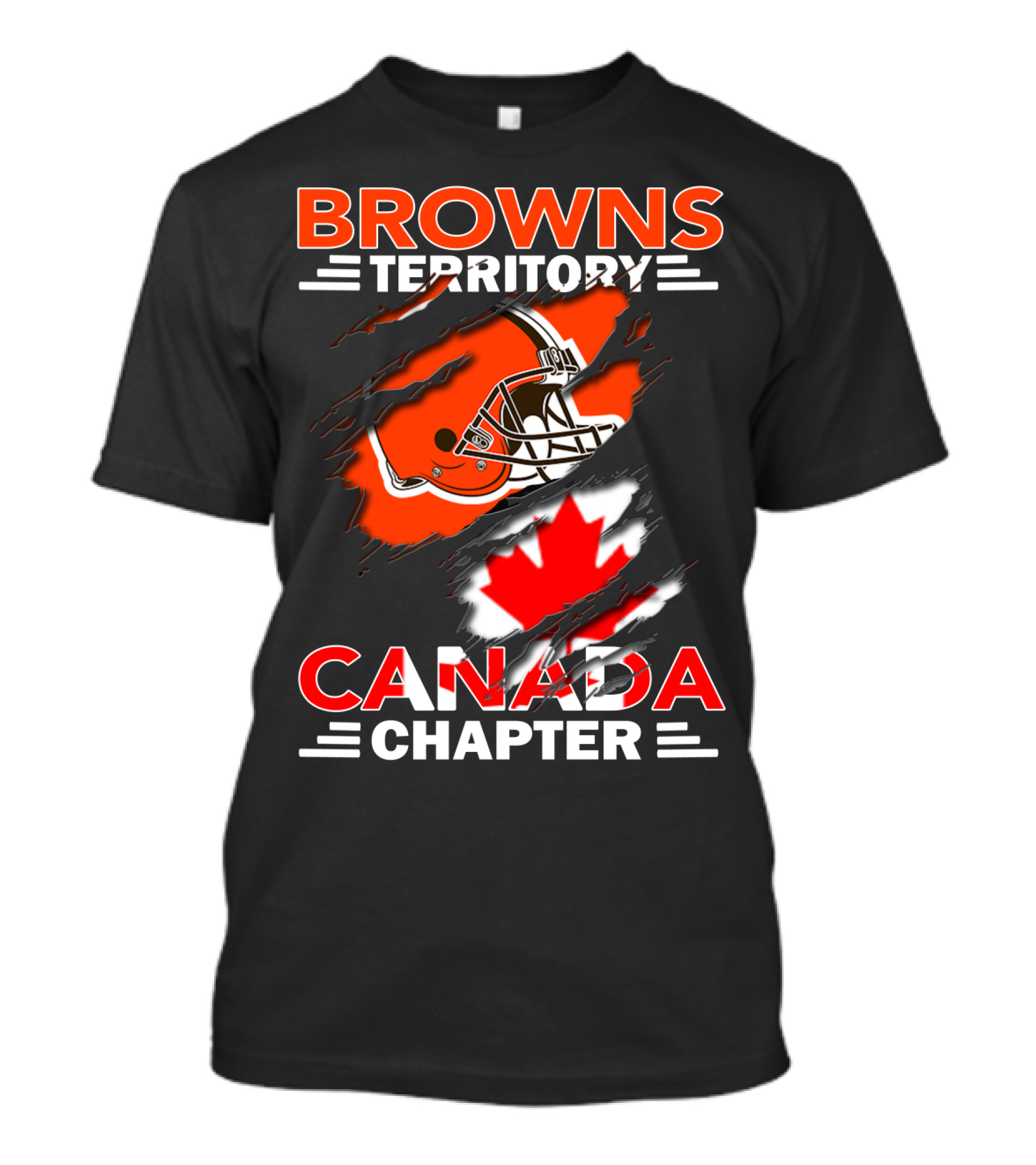 Browns Territory Canada Chapter Helmet And Maple Leaf T-Shirt