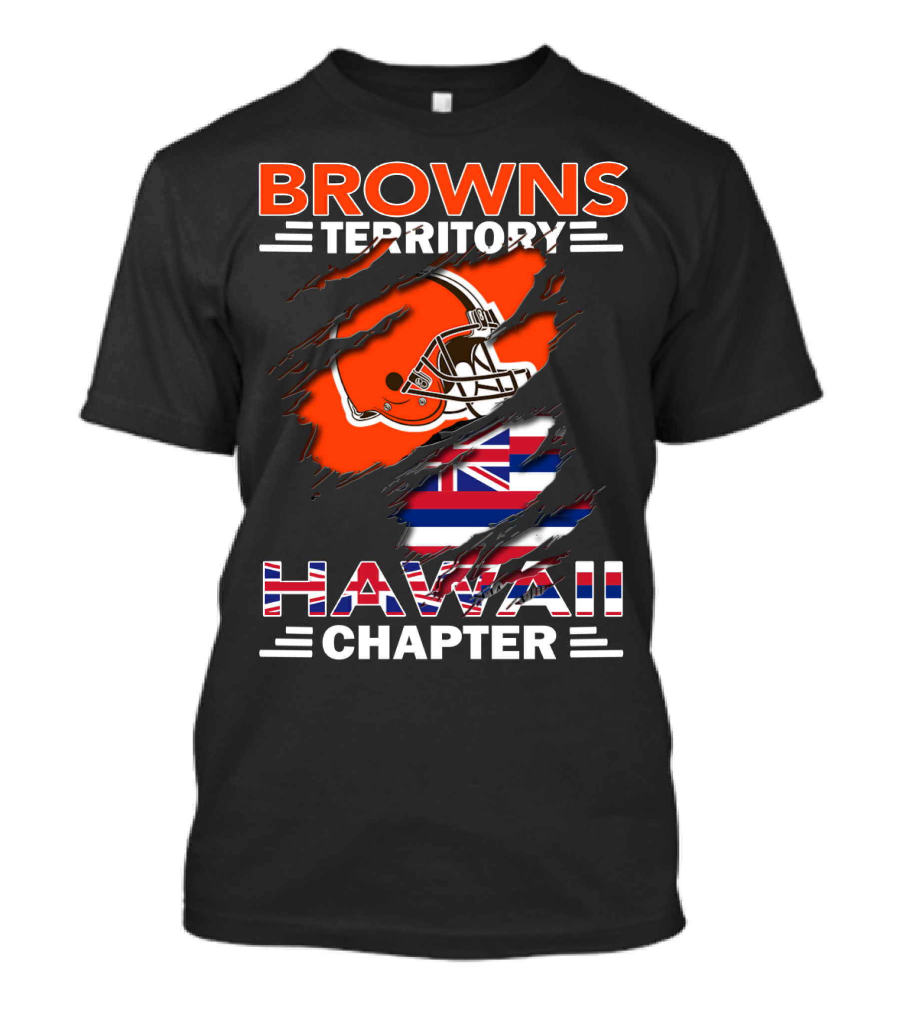 Browns Territory Hawaii Chapter Football Helmet Hawaiian Flag T-Shirt