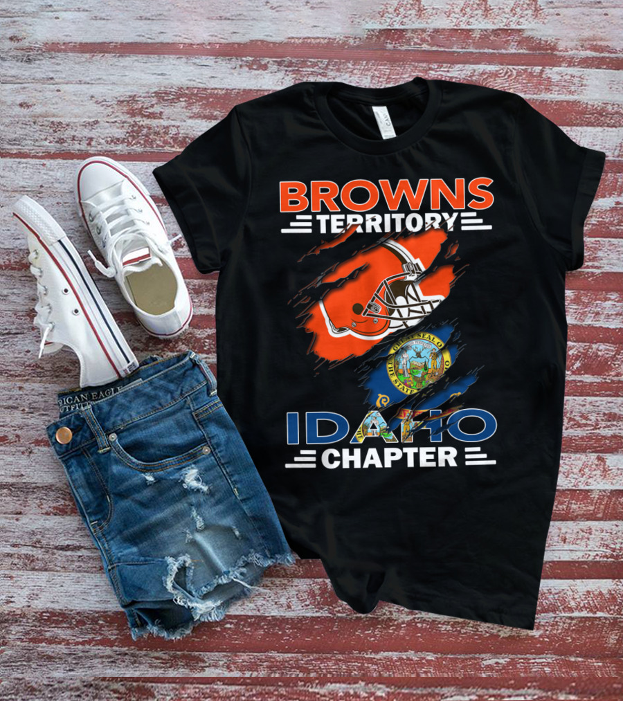 Browns Territory Idaho Chapter State Seal Football Helmet T-Shirt