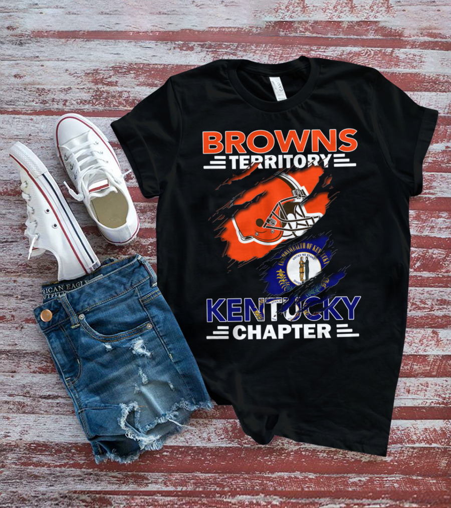 Browns Territory Kentucky Chapter Helmet And State Flag T-Shirt