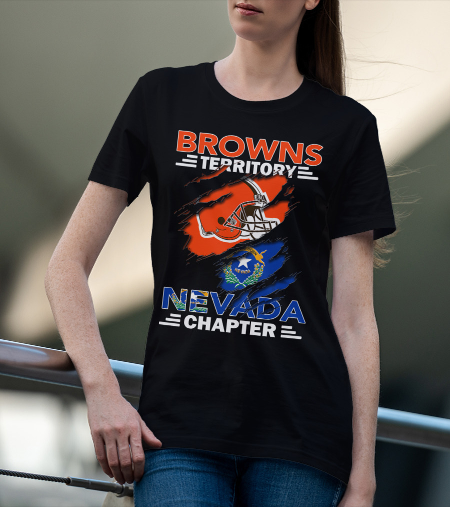 Browns Territory Nevada Chapter Football Helmet And State T-Shirt