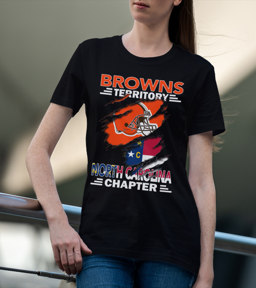 Browns Territory North Carolina Chapter Helmet And Flag T-Shirt