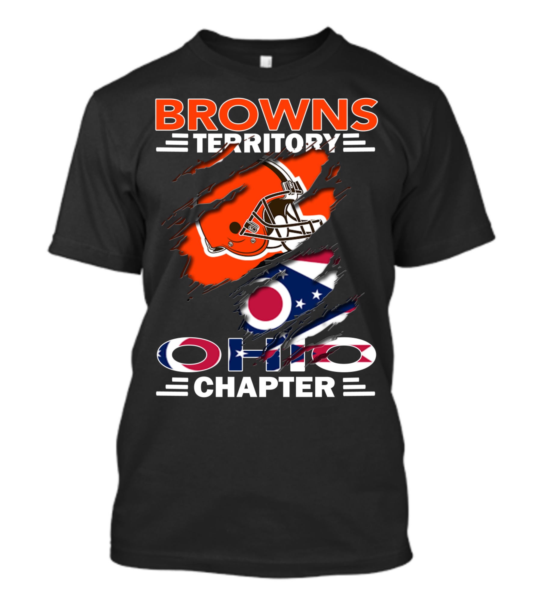 Browns Territory Ohio Chapter Helmet Flag T-Shirt