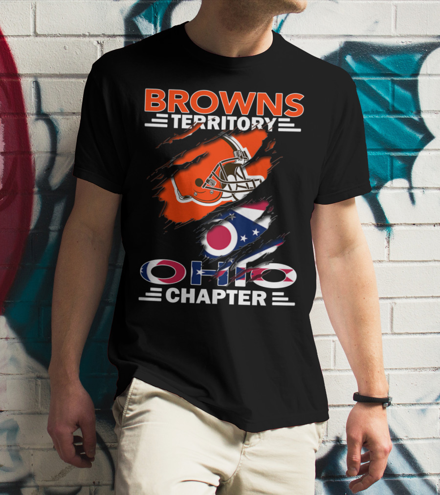 Browns Territory Ohio Chapter Helmet Flag T-Shirt