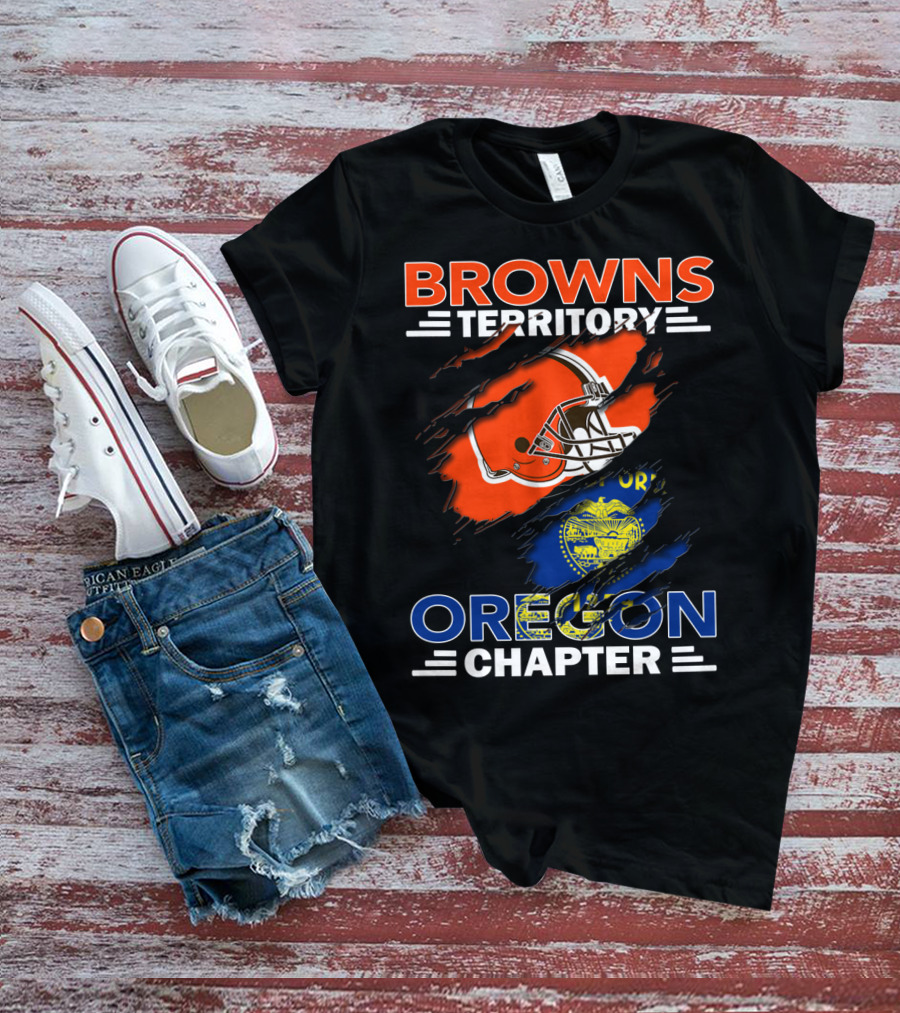 Browns Territory Oregon Chapter Football Helmet T-Shirt