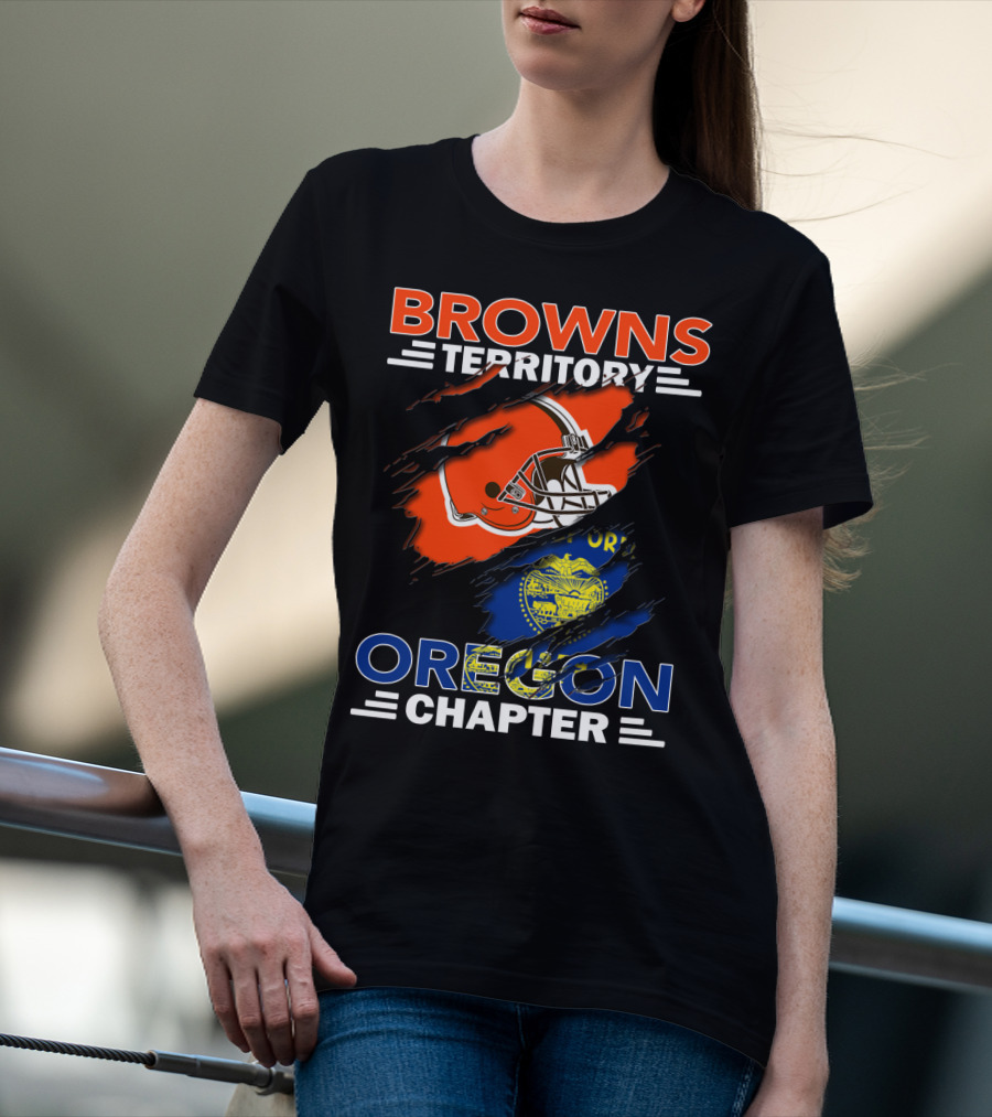Browns Territory Oregon Chapter Football Helmet T-Shirt