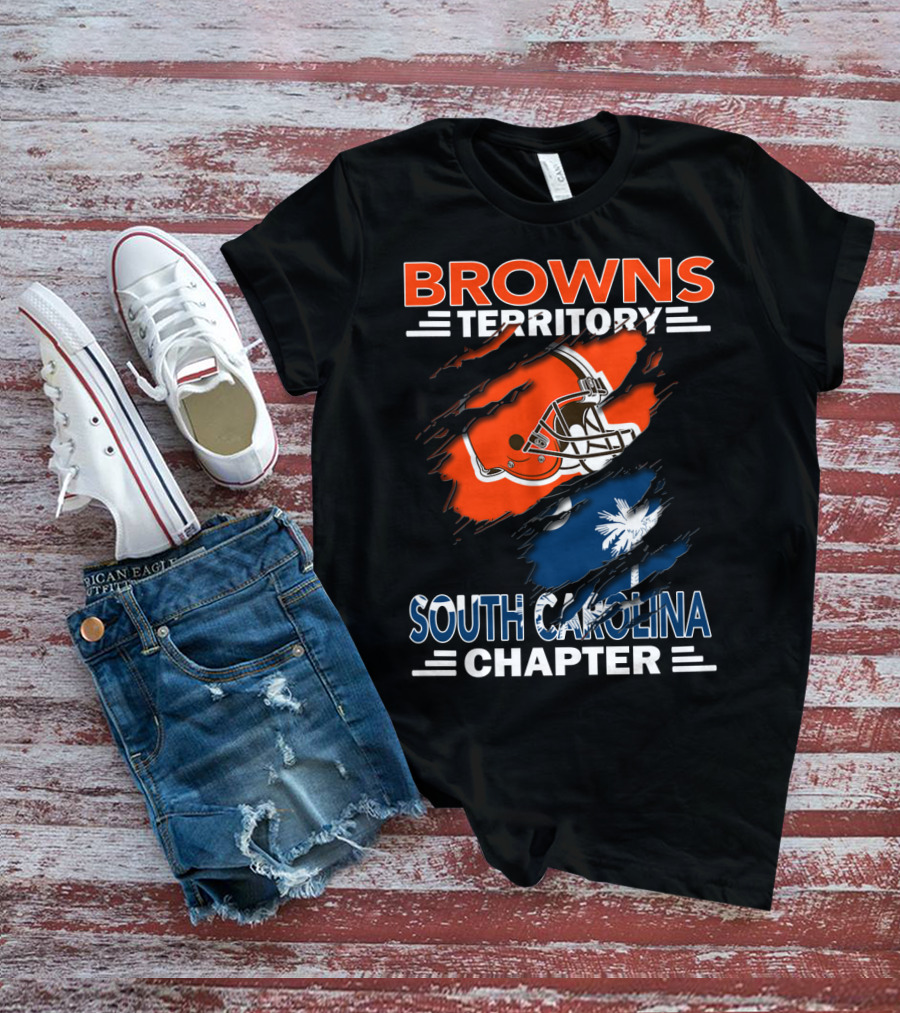 Browns Territory South Carolina Chapter Football Helmet Palmetto Tree T-Shirt