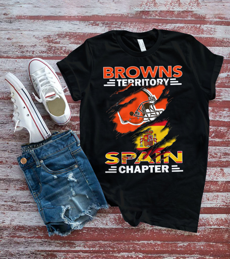 Browns Territory Spain Chapter Helmet Flag T-Shirt