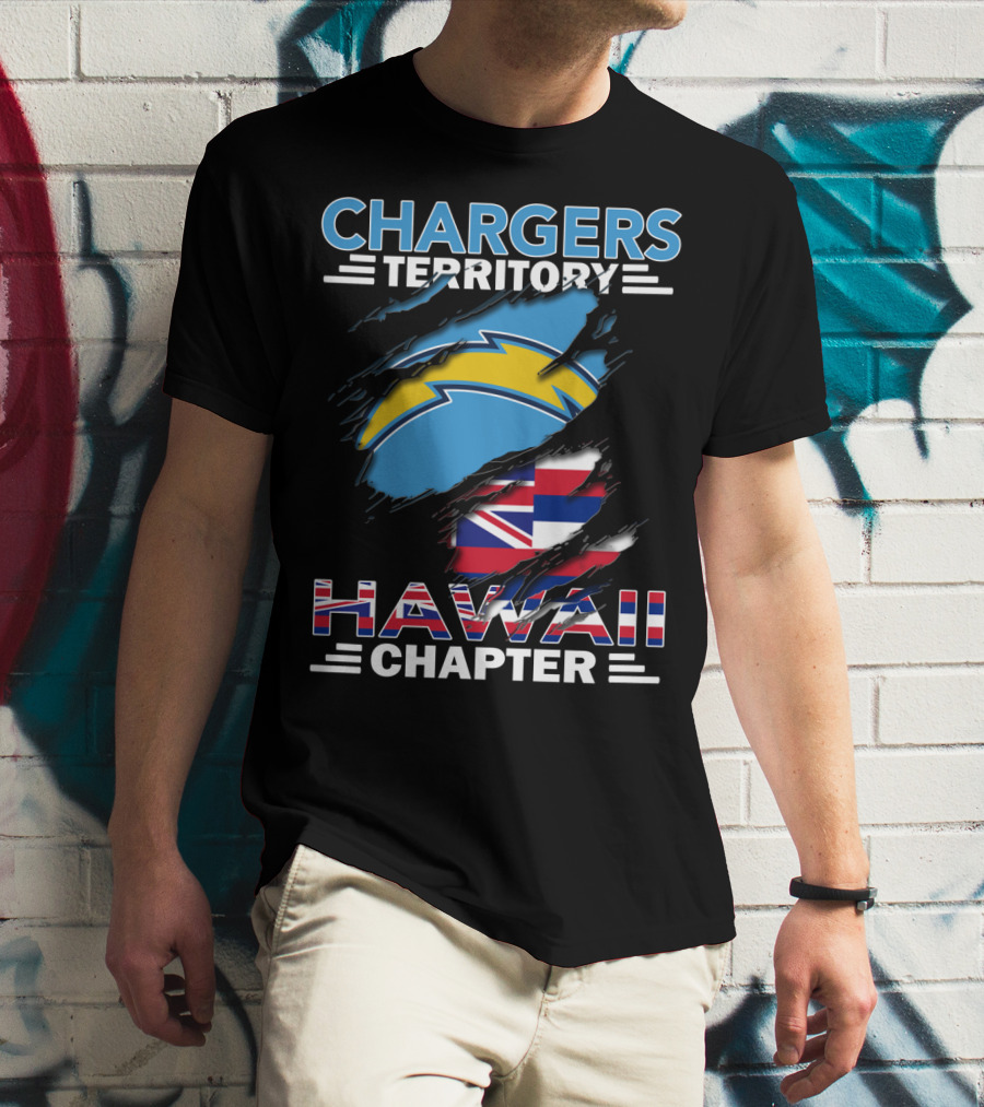 Chargers Territory Hawaii Chapter NFL Team Fan Union Jack Flag T-Shirt