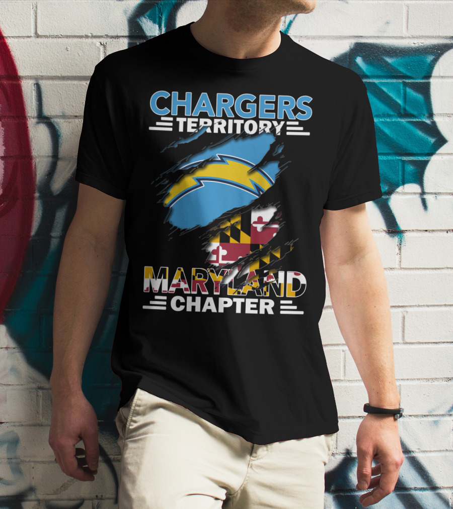 Chargers Territory Maryland Chapter With Maryland Flag And Chargers T-Shirt