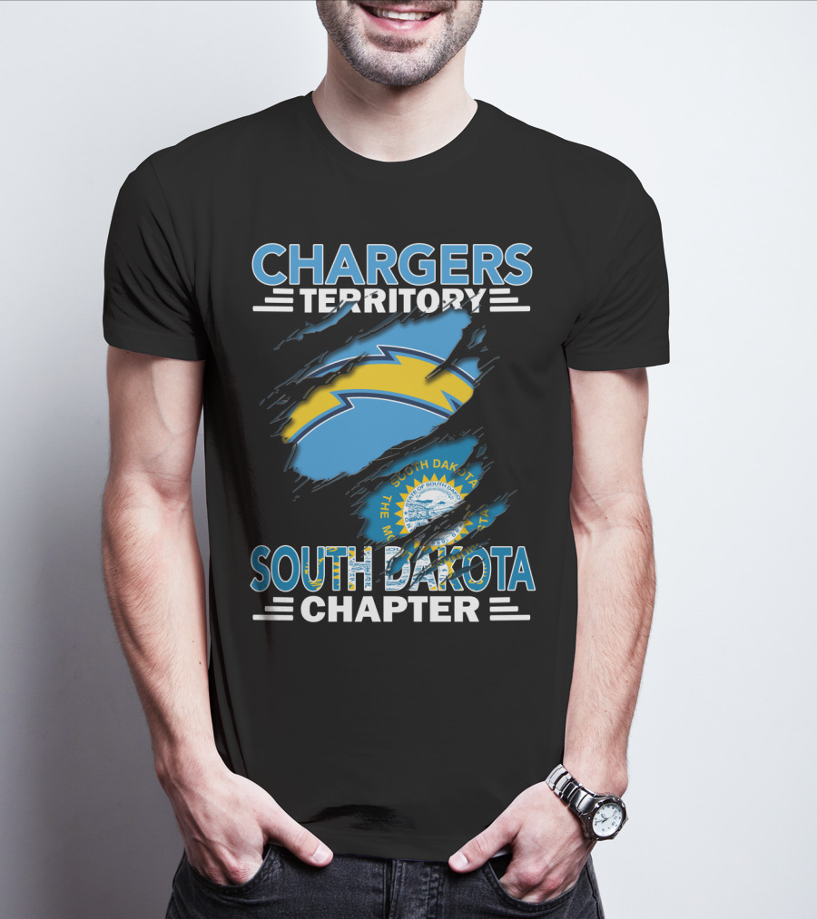 Chargers Territory South Dakota Chapter State Flag Lightning Bolt T-Shirt