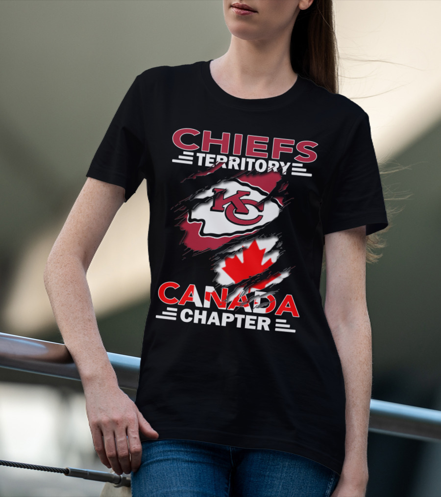 Chiefs Territory KC Logo Canada Chapter Maple Leaf T-Shirt