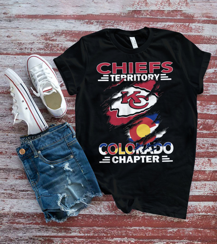 Chiefs Territory Colorado Chapter Kc Logo Colorado Flag T-Shirt