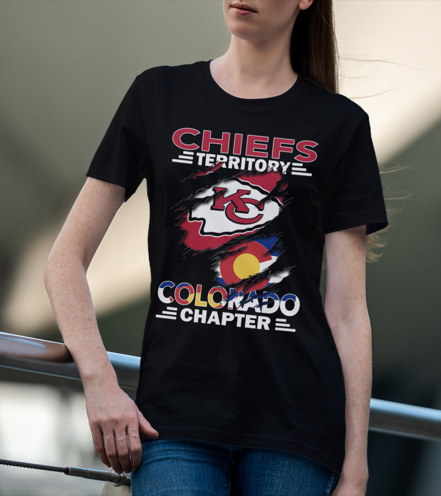 Chiefs Territory Colorado Chapter Kc Logo Colorado Flag T-Shirt