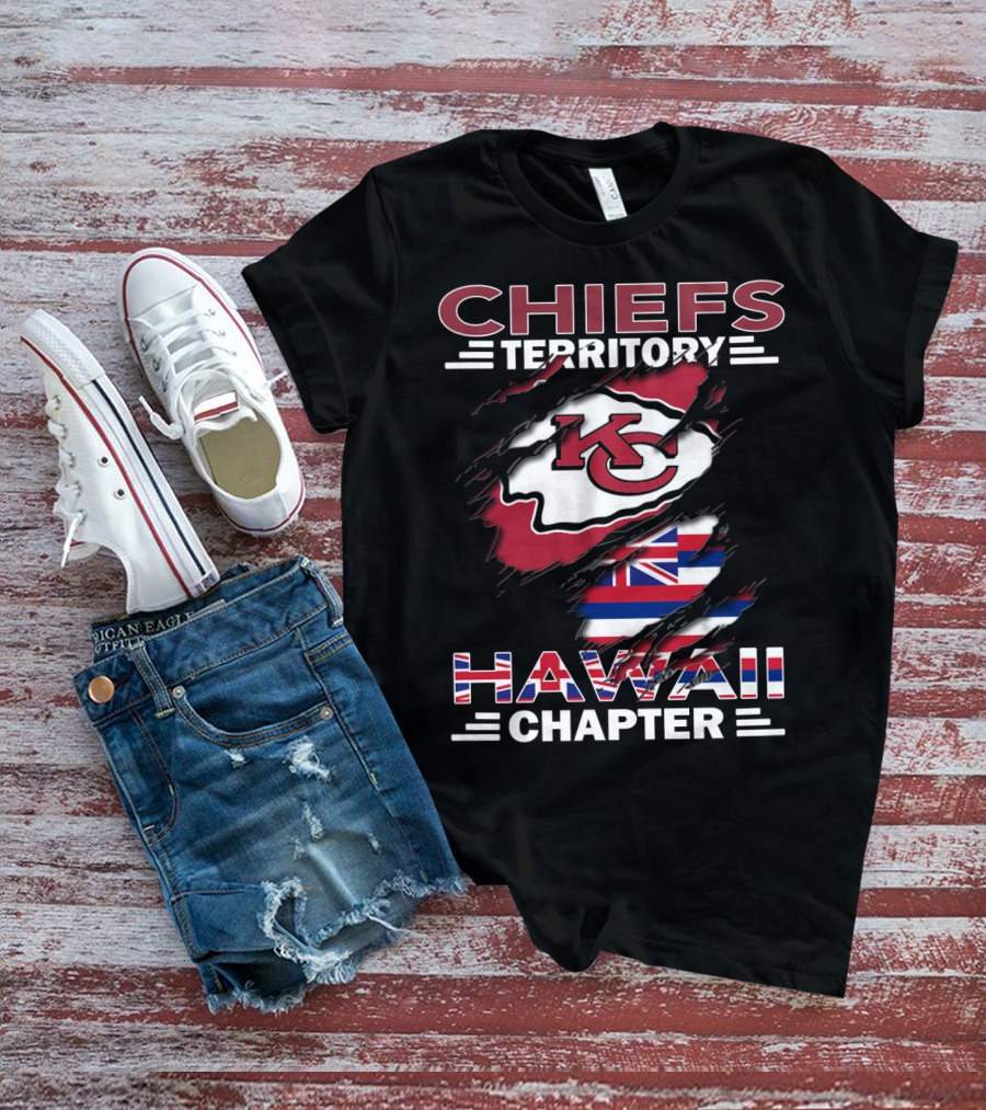 Chiefs Territory Hawaii Chapter KC Logo Hawaiian Flag T-Shirt