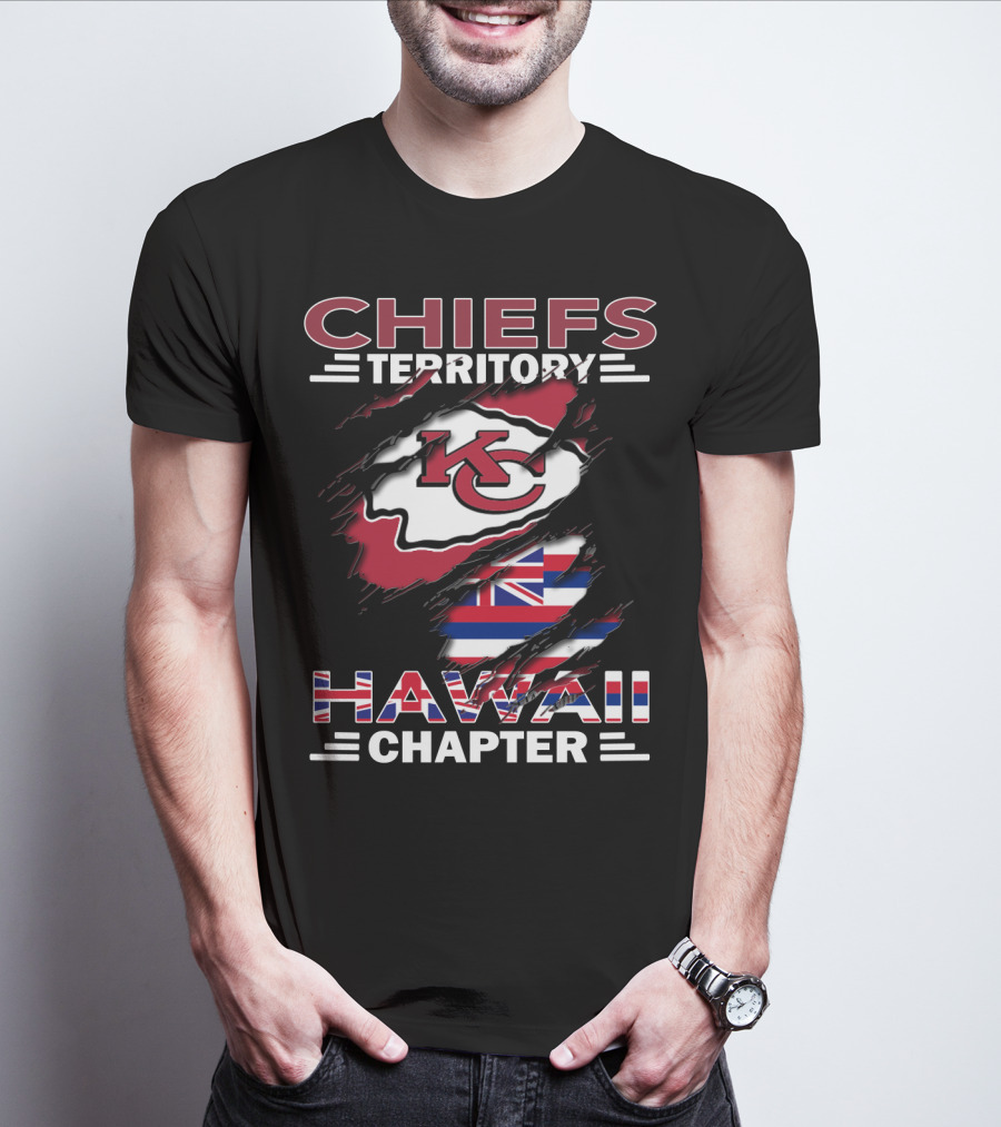 Chiefs Territory Hawaii Chapter KC Logo Hawaiian Flag T-Shirt
