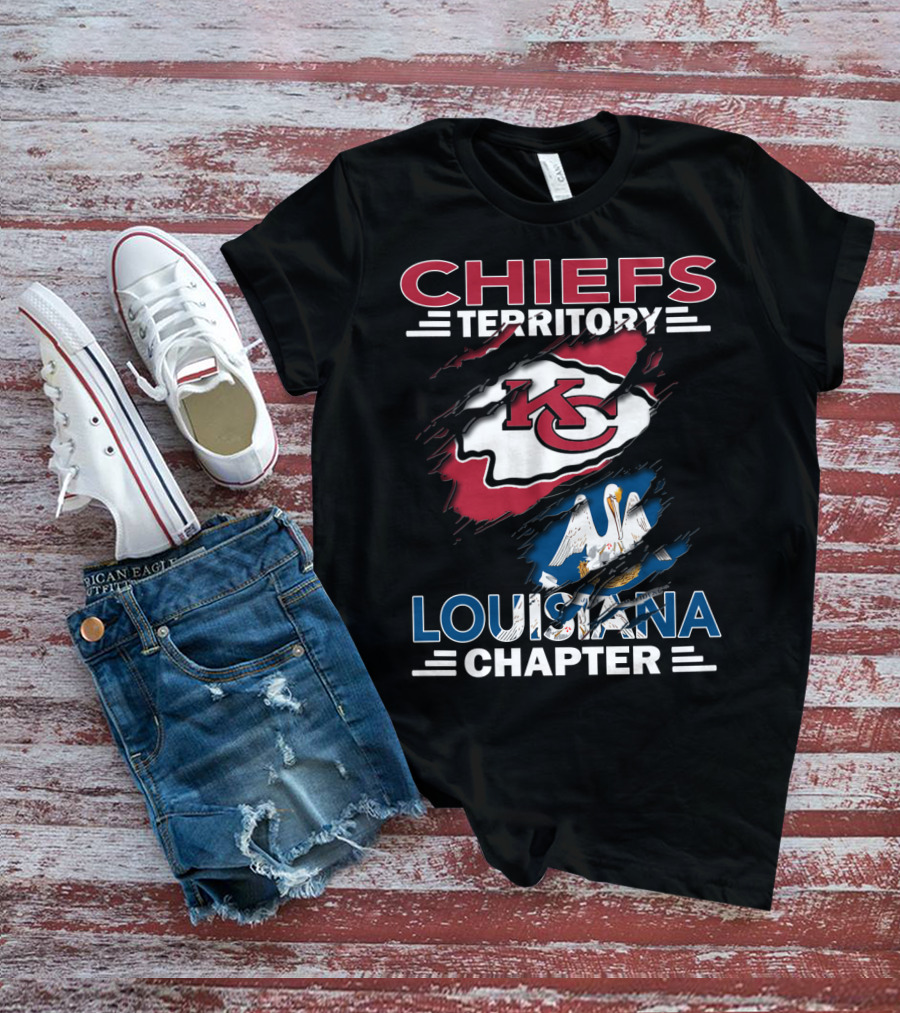 Chiefs Territory Louisiana Chapter KC Logo And State Flag T-Shirt