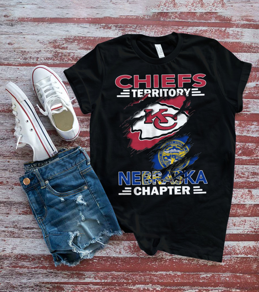 Chiefs Territory Nebraska Chapter KC Chiefs Logo And Nebraska State Seal T-Shirt