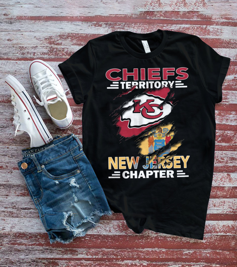 Chiefs Territory New Jersey Chapter KC Logo And State Emblem T-Shirt