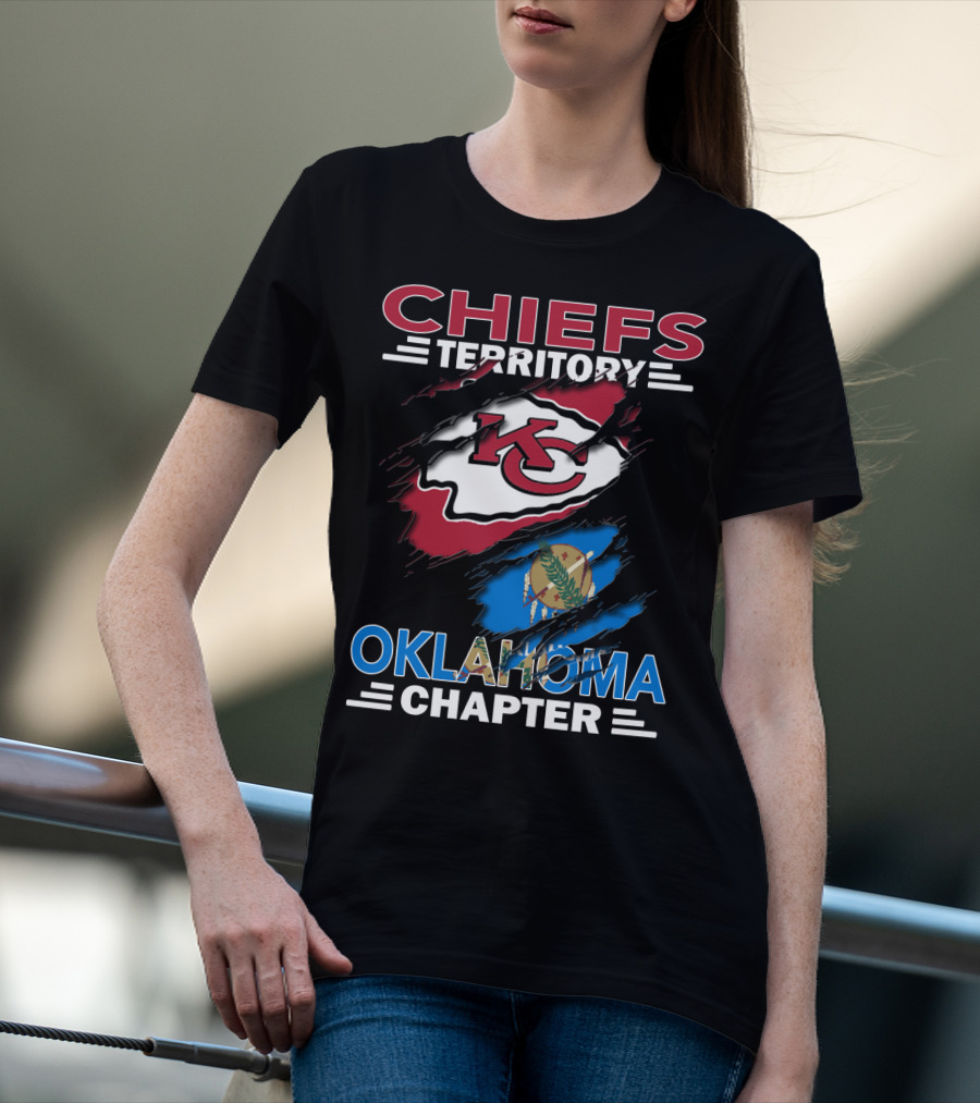 Chiefs Territory Oklahoma Chapter KC Logo And State Flag Combo T-Shirt