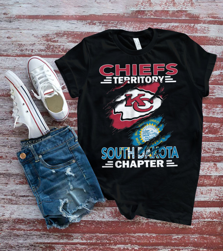 CHIEFS TERRITORY SOUTH DAKOTA CHAPTER KC Logo And South Dakota Emblem T-Shirt