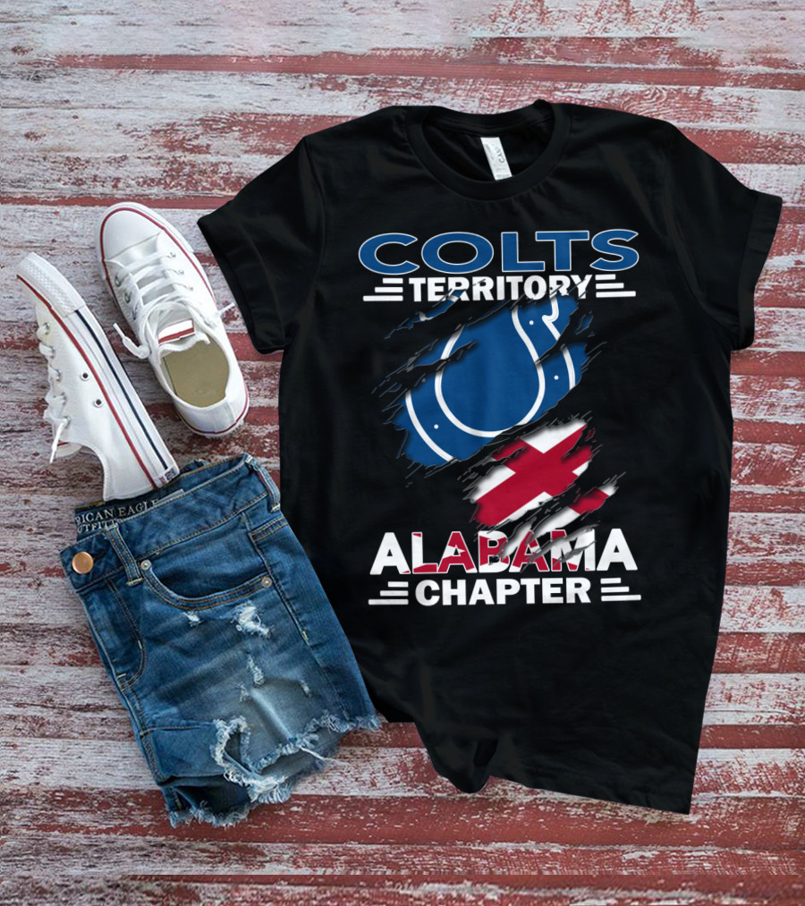 Colts Territory Alabama Chapter Indianapolis Colts Logo With Alabama State Flag T-Shirt