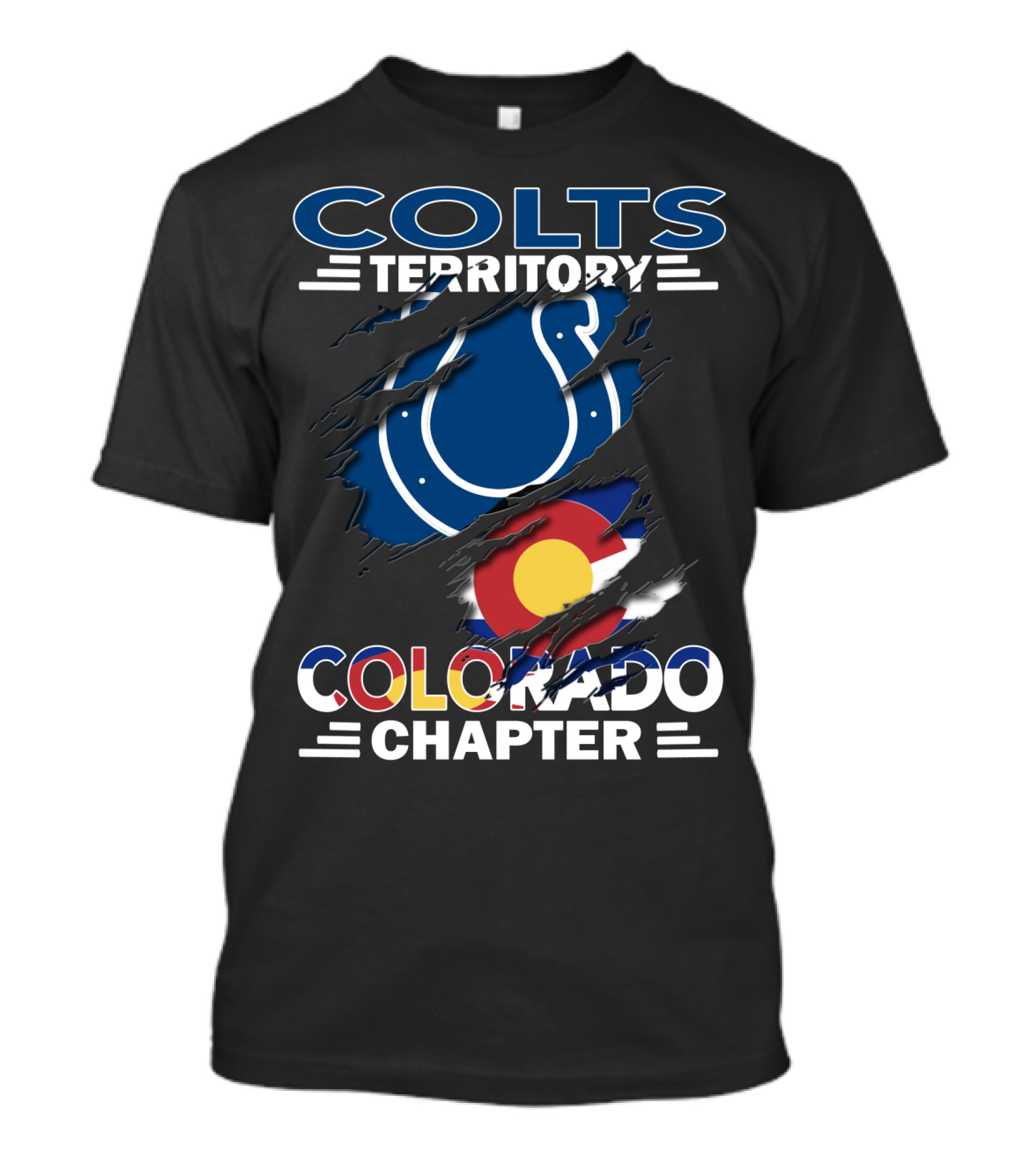 Colts Territory Colorado Chapter Denver Broncos Colts Fan Group T-Shirt