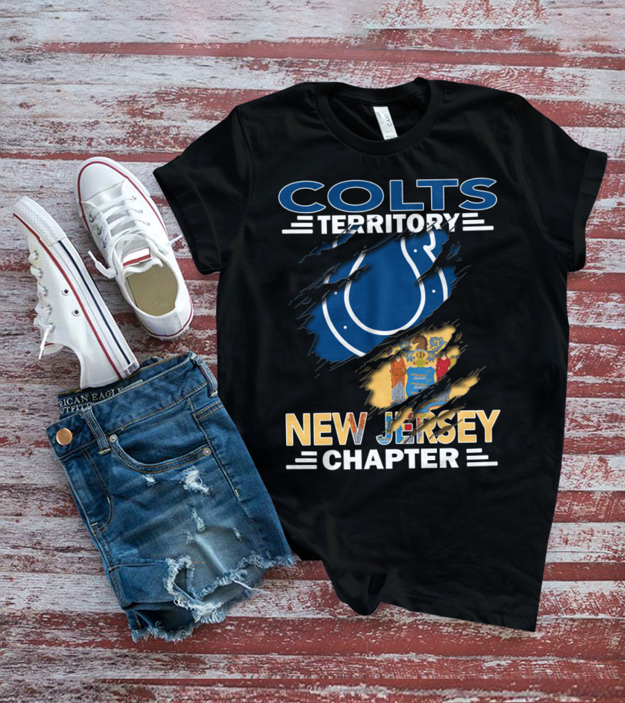 Colts Territory New Jersey Chapter Colts Logo And New Jersey Flag T-Shirt