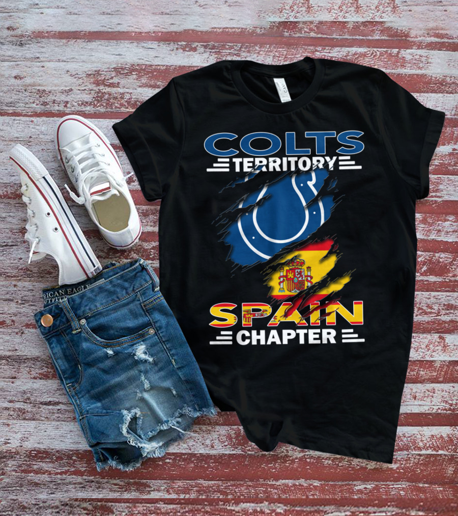 Colts Territory Spain Chapter Colts Logo Spain Flag T-Shirt