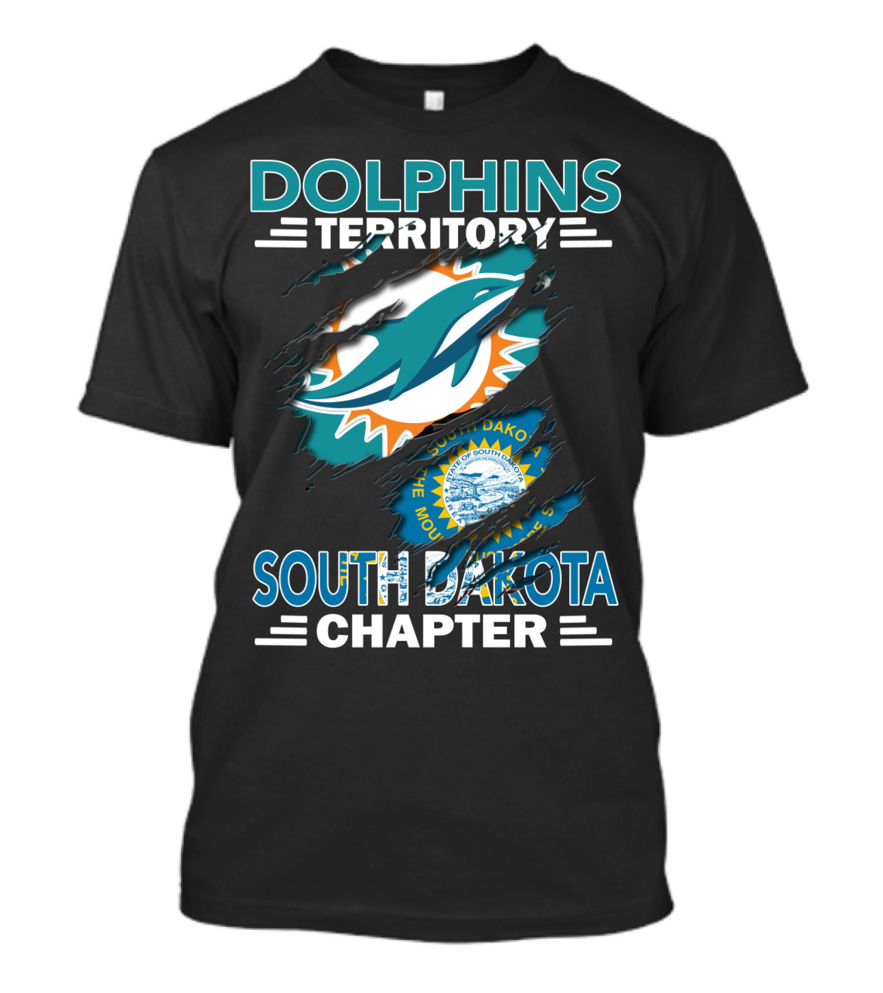 Dolphins Territory South Dakota Chapter Miami Dolphins Fan Club Association T-Shirt