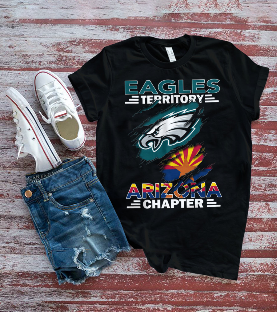 Eagles Territory Arizona Chapter Nfl Fan Club Arizona Flag And Eagles T-Shirt