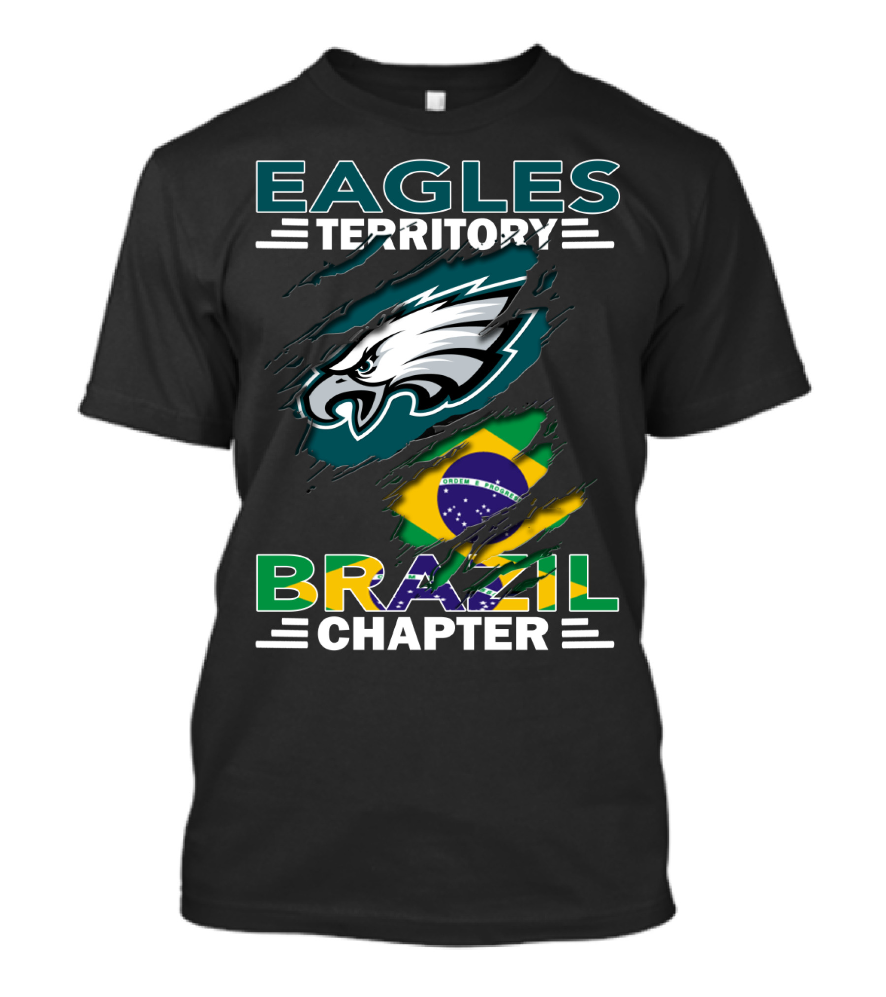 Eagles Territory Brazil Chapter Fan Logo With Brazil Flag Elements T-Shirt